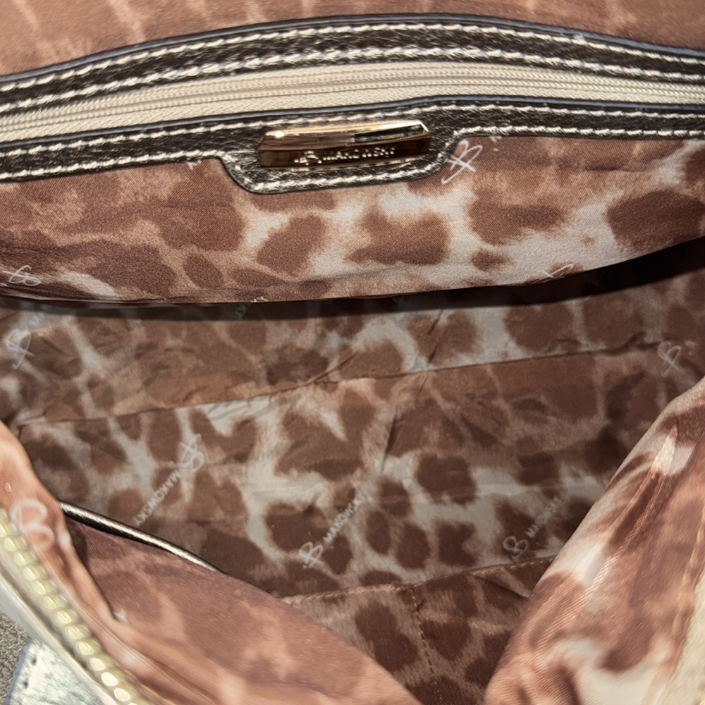 B. Makowsky Pebbled Leather Bronze Shoulder Bag - Picture 11 of 14